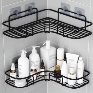 71d4e5d0-a579-4b1b-9a50-0d2fc4c8c698_1200x1200.jpeg 1pc Cast Iron Corner Shower Shelf - No-Drill Wall Mounted Bathroom Storage Rack, Black Wire Mesh Design for Easy Access & Organization, Perfect for Shampoo, Conditioner, and Soap, Bathroom Storage Solution | Modern Bathroom Decor | Wet Environment Suitabl