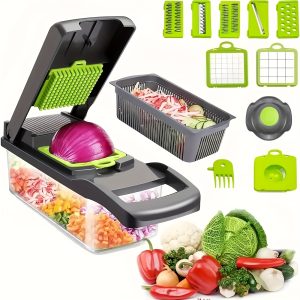 9fbda062803634d11875e63e953a91a8.jpg 6/16pcs/Set, Vegetable Chopper, Multifunctional Fruit Slicer, Manual Food Grater, Vegetable Slicer, Cutter With Container, Onion Mincer Chopper, Household Potato Shredder, Kitchen Stuff, Kitchen Gadgets, Dorm Essentials Kitchen Accessories