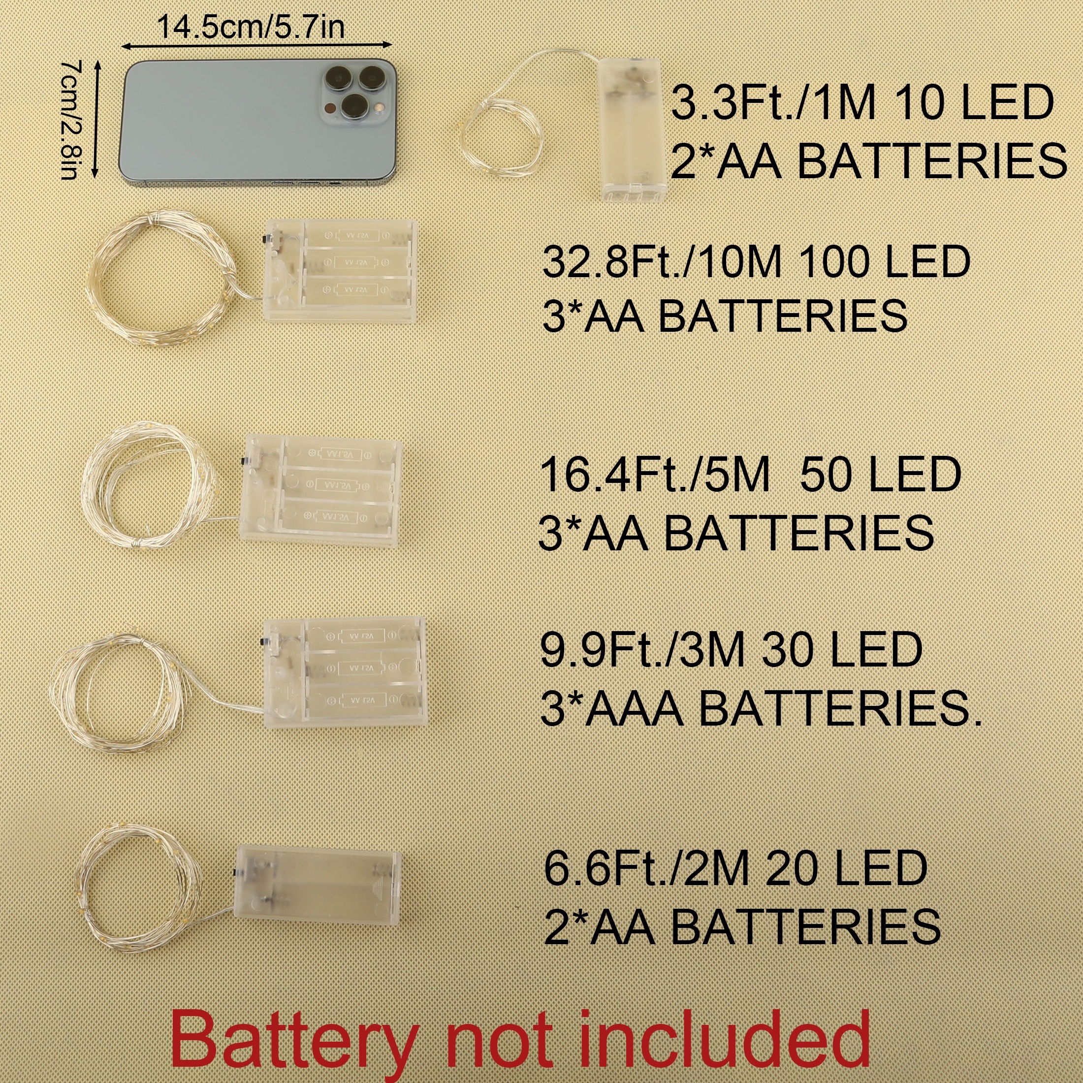 1pc Creative String Lights For Bedroom, Party, Wedding, For Outdoor Camping Hiking, Christmas Halloween Decoration, 1m10/2m20/3m30/5m50/10m100 LED Lights, Gifts For Mom, Mother's Day, Ramadan Valentine's Day Decoration - Image 18