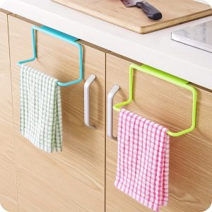 b4d7e8feda855df1d5ebb196e78caaea-1.jpg 1pc Hanging Towel Rack, Towel Holder For Kitchen Toilet Cabinet Door, Bathroom Free Punch Wall Hanging Towel Hanger